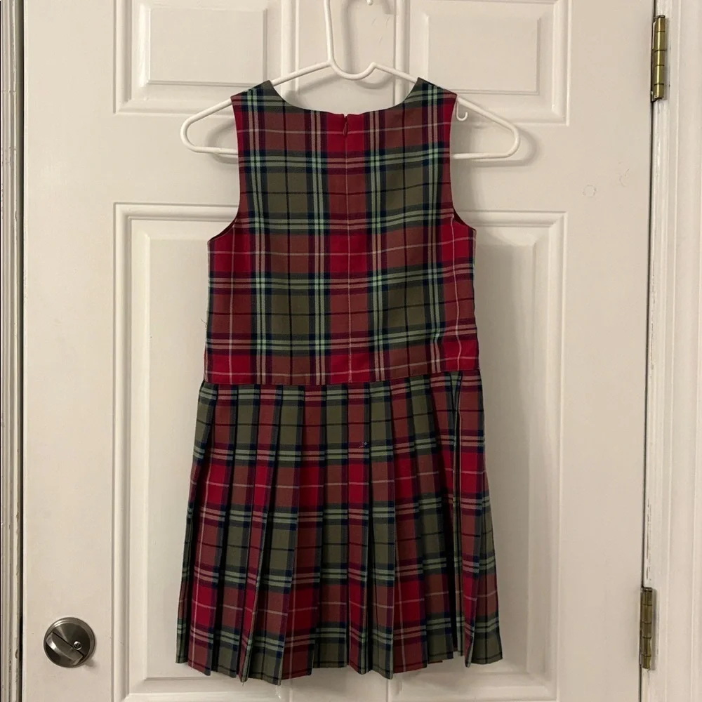 Talbots Kids Classic Plaid Dress Girl's Size 7 red green